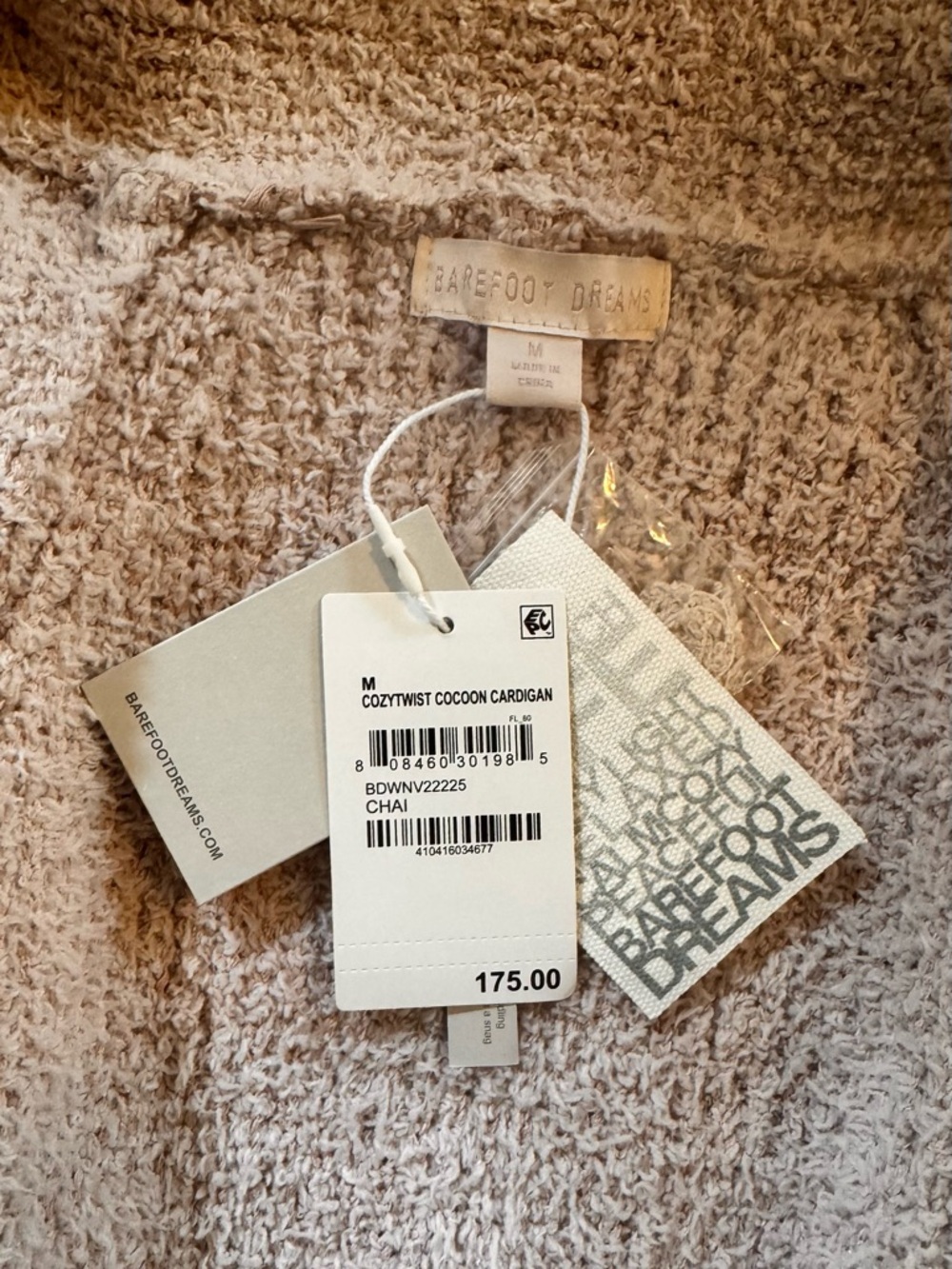 NEW WITH TAGS BAREFOOT DREAMS COZYTWIST COCOON CARDIGAN-MEDIUM - Picture 6 of 8